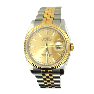 rolex datejust stainless and gold